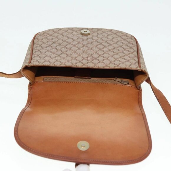 CELINE Macadam Canvas Shoulder Bag Beige Gold Auth - Picture 9 of 16